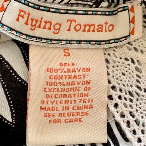 Flying Tomato Halter Top Black White Tribal Southwest Pattern Tank Top Small - Picture 4 of 8